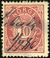 håndskrevet poststed på posthornmerke