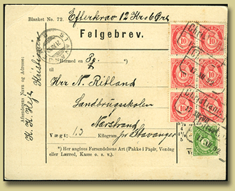 gammelt følgebrev med norske posthornmerker