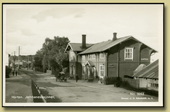 jernbanepostkort horten stasjon