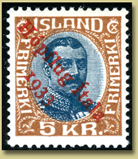 samling islandske frimerker på auksjon