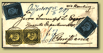 brev tyskland til norge 1853