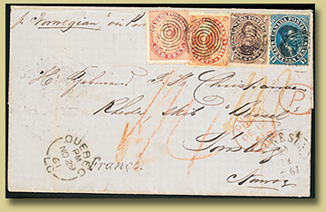 brev fra canada til Norge 1861