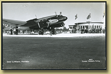 gammelt postkort med flymotiv