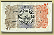 1000 kroner 1943, serie A.0953384. 